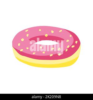 cute of donut on cartoon version,vector illustration Stock Vector