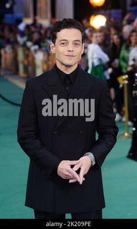 Rami Malek attends the European premiere of Amsterdam at the Odeon Luxe Leicester Square, London. Picture date: Wednesday September 21, 2022. Stock Photo