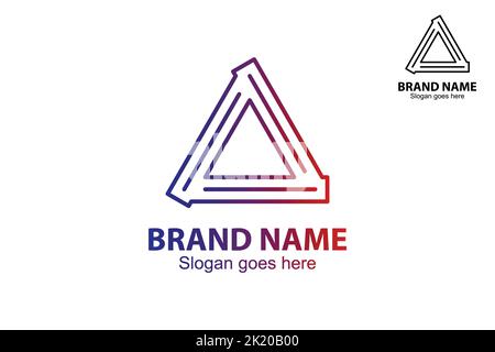 Infinite Triangle, Modern letter A logo design concept. Flat and simple design that is easy to apply in any media. Stock Vector