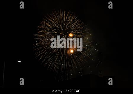 Fireworks for the celebration of September 15 Stock Photo