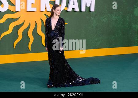 London, UK. 21 September 2022. Andrea Riseborough attending the European premiere of Amsterdam at the Odeon Luxe Leicester Square Cinema, London Picture date: Wednesday September 21, 2022. Photo credit should read: Matt Crossick/Empics/Alamy Live News Stock Photo