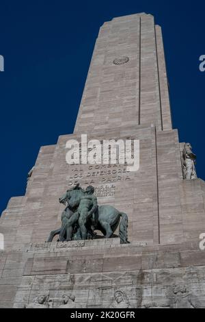 A vertical shot of the National Flag Memorial in Rosario, Argentina Stock Photo