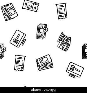 E-banking And Contactless Payment vector seamless pattern Stock Vector