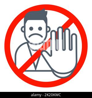 round sign restriction. unauthorized entry is prohibited. flat vector illustration. Stock Vector