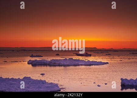 The beauty of Greenland. A photo ofIcebergs around Ilulissat, Greenland, Denmark. Stock Photo