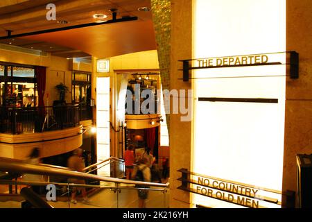 Winners of the Best Picture Oscar are placed on the columns of the Dolby Theater in Hollywood, where the Academy Awards holds its ceremony Stock Photo