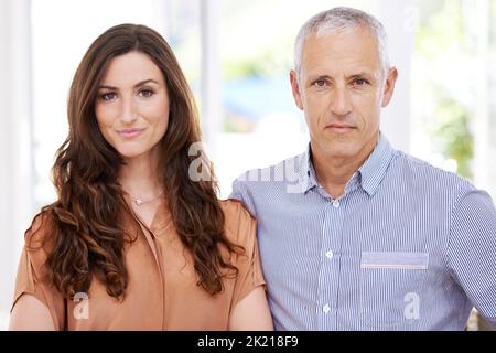 Love knows no bounds. a mature man and his attractive younger wife. Stock Photo