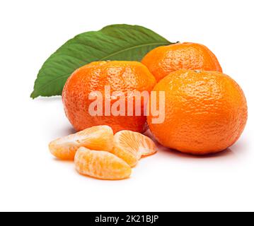 Tasty tangerines. Studio shot of tangerines against a white background. Stock Photo