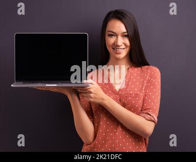Shes beautiful in her casual nature. Studio shot of an attractive young woman. Stock Photo