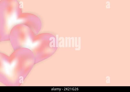 Rose Gold Heart 3d Illustration Isolated on Pink Background Stock Vector