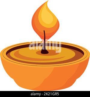 diwali celebrating candle Stock Vector