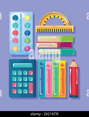 six school supplies icons Stock Vector Image & Art - Alamy