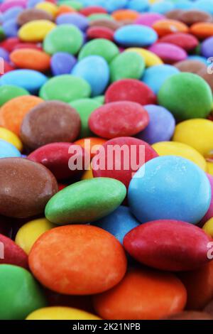 Multi coloured halloween candy sweets background with differential focus Stock Photo