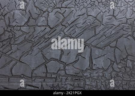 old black cracked paint weathered texture background Stock Photo