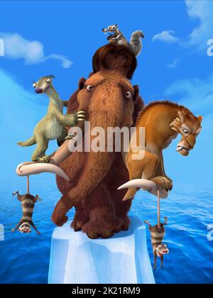 SID, MANNY, SCRAT, DIEGO, CRASH, EDDIE, ICE AGE: THE MELTDOWN, 2006 Stock Photo