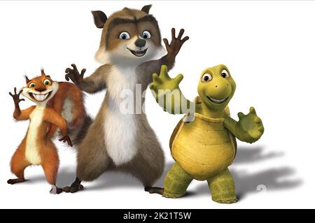 HAMMY, RJ, VERNE, OVER THE HEDGE, 2006 Stock Photo