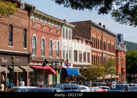 The town of Lee, Massachusetts, called the Gateway to the the Berkshires, USA. Stock Photo