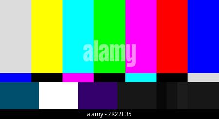 Seamless no signal transmission error color bars TV static noise pattern. Tileable television screen or video game pixel glitch or damage background t Stock Photo