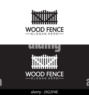 Fence icon vector logo template Stock Vector