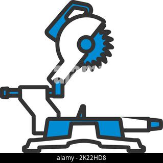 Circular End Saw Icon. Editable Bold Outline With Color Fill Design. Vector Illustration. Stock Vector