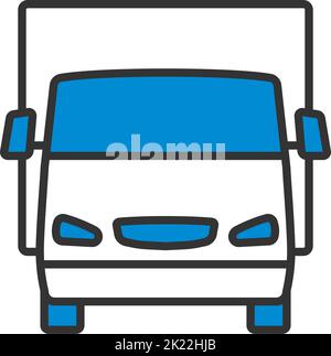 Van Truck Icon. Editable Bold Outline With Color Fill Design. Vector Illustration. Stock Vector