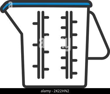 Measure Glass Icon. Editable Bold Outline With Color Fill Design. Vector Illustration. Stock Vector