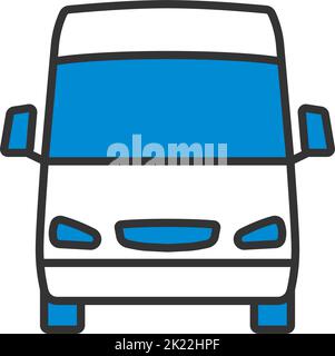 Van Icon. Editable Bold Outline With Color Fill Design. Vector Illustration. Stock Vector