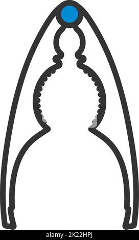 Nutcracker Pliers Icon. Editable Bold Outline With Color Fill Design. Vector Illustration. Stock Vector