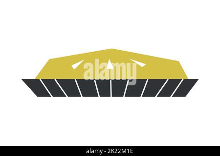 Vector isolated concept with tasty element - American sweet pumpkin pie. Vegetarian food is cozy symbol of autumn. Decorative geometric object on whit Stock Vector