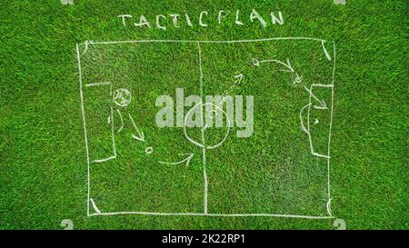 Soccer Strategy. Tactics. On the chalkboard Stock Photo