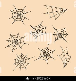 spiderweb at halloween day withe minimal bakground Stock Vector