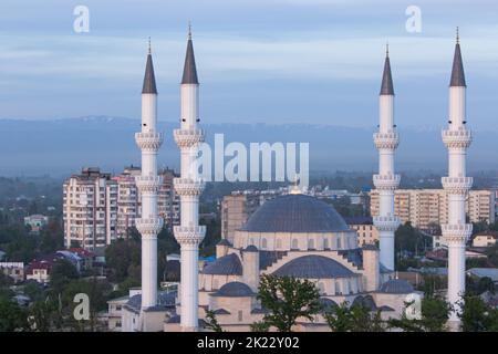 Bishkek, Kyrgyzstan - April 29, 2018: Sunset view of the Bishkek Central Mosque, formerly Borborduk Mosque Stock Photo