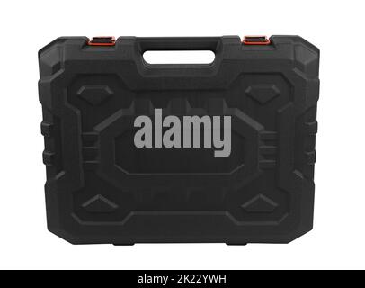 Plastic box with electric tool isolated on white background Stock Photo
