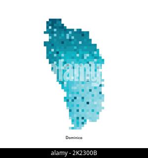 Vector Dotted Map of Dominica. Simple Silhouette of Dominica. National ...