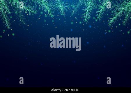 Christmas tree branches, low poly style. Banner for the concept of Christmas or New Year with a place for an inscription. Abstract modern vector Stock Vector