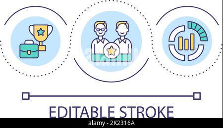 Award to best workers loop concept icon Stock Vector