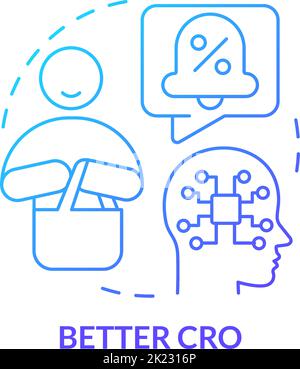 Better CRO blue gradient concept icon Stock Vector