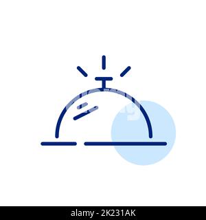 Room service hotel restaurant delivery. Pixel perfect, editable stroke line icon Stock Vector