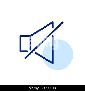 No sound. Noise cancelling, soundproof or mute icon. Pixel perfect, editable stroke line icon Stock Vector