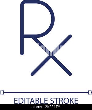 Prescription symbol pixel perfect linear ui icon Stock Vector