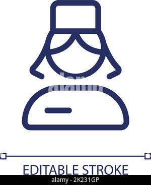 Nurse pixel perfect linear ui icon Stock Vector