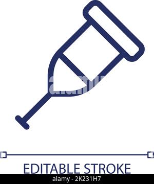 Crutch pixel perfect linear ui icon Stock Vector