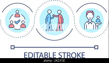 Build relationship in community loop concept icon Stock Vector