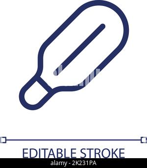 Medical thermometer pixel perfect linear ui icon Stock Vector