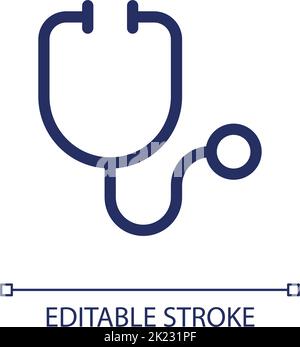 Stethoscope pixel perfect linear ui icon Stock Vector
