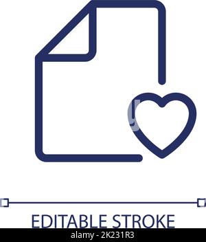 Digital heart screening result pixel perfect linear ui icon Stock Vector