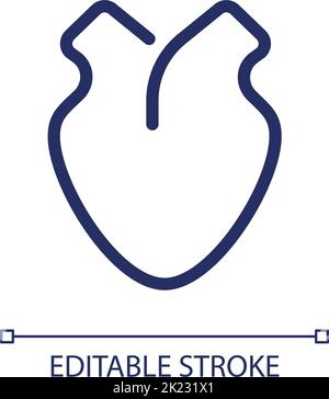 Heart pixel perfect linear ui icon Stock Vector