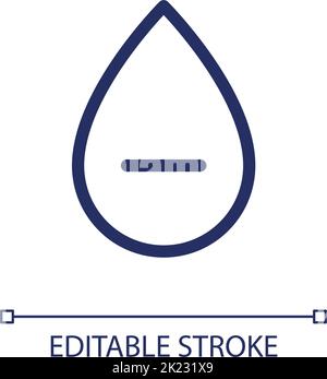 Negative blood type pixel perfect linear ui icon Stock Vector