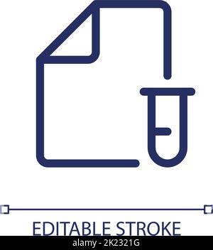 Electronic test record pixel perfect linear ui icon Stock Vector