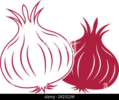 Onion logo icon design illustration template Stock Vector